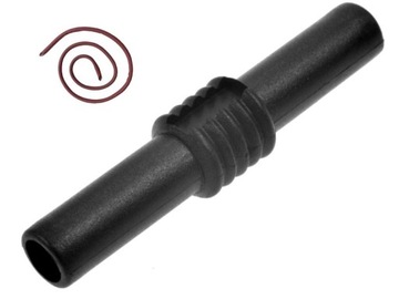 Adapter 2x gniazdo bananowe CZARNE