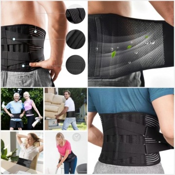Спортивный поясной ремень XXL 120 см, черный для поддержки спины и корпуса