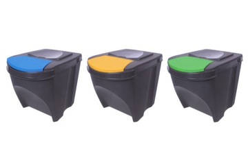 Набор корзин-контейнеров для сортировки мусора 3х25л