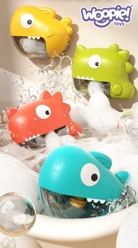 MASZYNA DO ROBIENIA BANIEK BĄBELEK PIANY W WANNIE KĄPIELI DINOZAUR WOOPIE