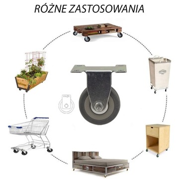 Komplet 4 szt. kół fi 50 szafka regał 4x3PPGUM50