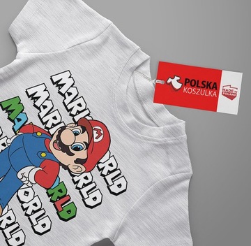 НАБОР 3В1 ДЕТСКАЯ ФУТБОЛКА ТАТУ НАКЛЕЙКИ SUPER MARIO BROS 164 КАЧЕСТВО