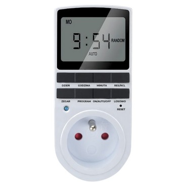 PROGRAMATOR CZASOWY TIMER WŁĄCZNIK WYŁĄCZNIK PRĄDU ENERGOOSZCZĘDNY CYFROWY