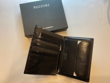 Кошелек PUCCINI, натуральная кожа, черный, МУЖСКОЙ
