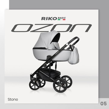 Коляска OZON Riko Basic 2-в-1, СИДЕНЬЕ-КАБРИОЛЕТ + СУМКА ИЗ ФОЛЬГИ, МОСКИТНАЯ СЕТКА
