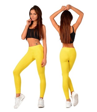 LEGGINSY bawełniane na gumce getry fitness M/38