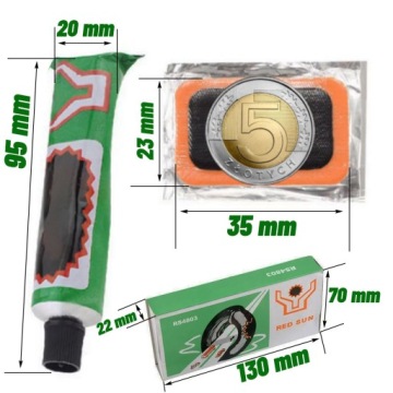 НАБОР ДЛЯ РЕМОНТА ВЕЛОСИПЕДНЫХ ШИН ЗАПЛАТЫ МНОГОРАЗОВЫЙ КЛЕЙ ДЛЯ ТРУБ 48 шт.