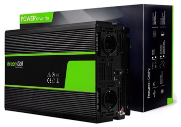 ПРЕОБРАЗОВАТЕЛЬ НАПРЯЖЕНИЯ ИНВЕРТОР Green Cell 12В -> 230В 3000Вт/6000ВТ МОДИФИКАЦИЯ