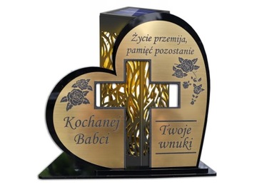 Znicz Solarny PODSTAWKA POD ZNICZ STATUETKA NA GRÓB GRAWER plexi