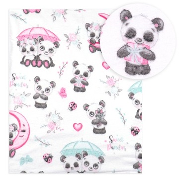 PODKŁAD CERATA PIELUCHOCERATKA FLANELOWA 60x50 misie Pandy