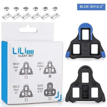 Bloki do pedałów kompatybilne z Shimano SM-SH12 niebieskie 2 stopnie