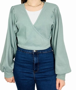 Bluzka kopertowa prążki XXS 32 Missguided