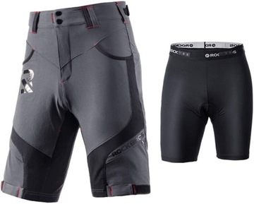 Rockbros Krótkie spodenki rowerowe z wkładką amortyzującą 4D Szare XXL