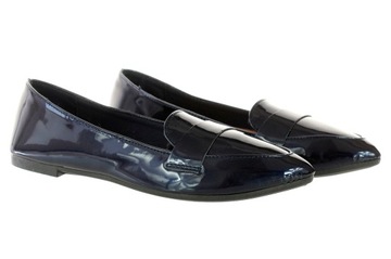 BALERINY MOKASYNY LAKIERKI GRANATOWE BUTY DAMSKIE 6361 roz. 36