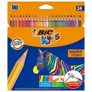 Кольорові олівці BIC Kids Evolution Смужки 24 шт.
