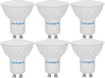 Zestaw 6 szt ŻARÓWKA GU10 6W LED SMD 4000K neutralna biel