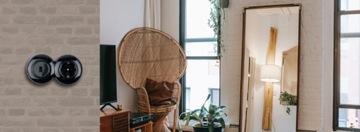 Выключатель одинарный с рамкой БЕЛЫЙ лофт ретро ПРЛ