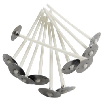 KNOT DO ŚWIEC PARAFINY Z BLASZKĄ KNOTY 10cm-11szt