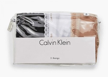 Calvin Klein Stringi 000QD3802E XS Thong 3PK