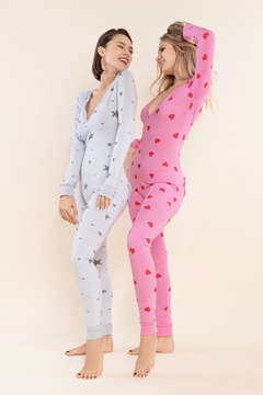 Комбинезон-комбинезон с клапаном, серые звезды, пижама S