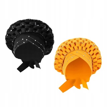 2 szt. Afrykański turban damski z cekinami na
