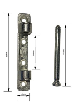 РОМБ Петля нижняя верхняя для балконной двери, комплект