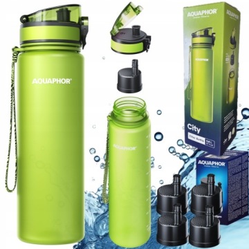 Sada 5 x filtrační vložka láhev Aquaphor City 0,8L zelená