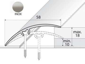 LISTWA progowa A75 58mm INOX 93cm