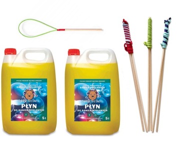 Płyn do Baniek Mydlanych 10 Litrów + 4 kijki Bańki