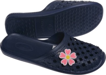 ШЛЕПАНКИ ЖЕНСКИЕ, РОЗОВЫЙ ЦВЕТОК, темно-синий 39