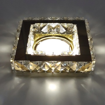 Встраиваемый стеклянный потолочный светильник с галогенными кристаллами