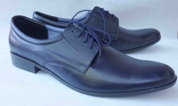 КОЖАНЫЕ МУЖСКИЕ ОБУВИ ТЕМНО-СИНИЕ 44