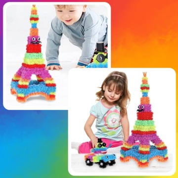 RZEPY CZEPY 400SZT KLOCKI KREATYWNE DLA DZIECI DO ZABAWY NA PREZENT ZESTAW