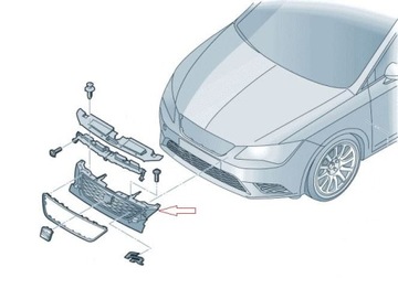 MŘÍŽKA MASKA CHLADIČŮ 5F0853654K SEAT LEON 2017-