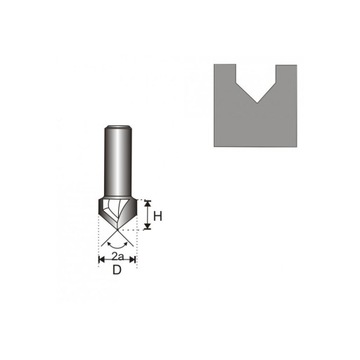 Фреза по дереву V-образная 25,4х25,4х8мм.