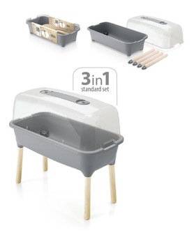 Prosperplast ISEW780H RESPANA PLANTER WOOD Цветочный горшок Садбовач с крышкой 78см,