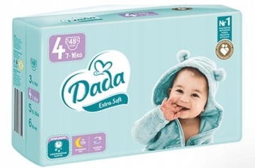 PIELUCHY PAMPERSY PIELUSZKI DADA ROZMIAR 4 EXTRA SOFT 48 SZT 7-16 KG