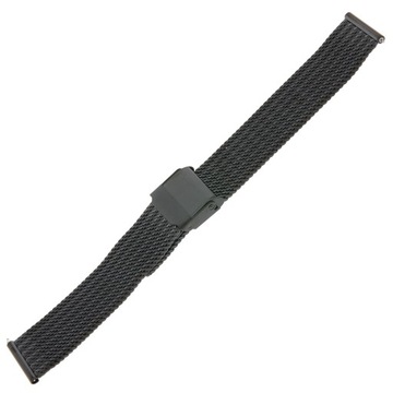 BISSET BM105 - Czarna - 16mm - Siatka - Stalowa bransoleta do zegarka