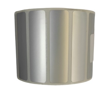 Etykiety foliowe srebrne 40x15 mm 1000 szt.
