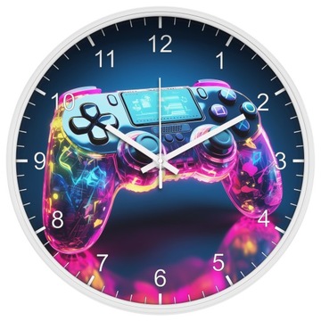 Zegar ścienny dla gracza gamepad cichy nietykający