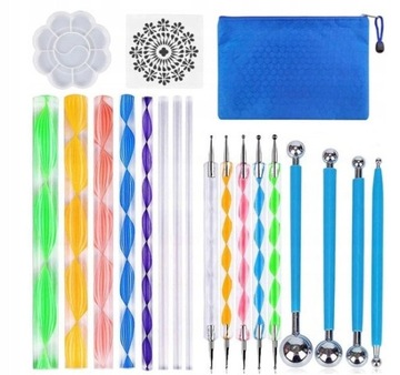 Malowane narzędzie do malowania mandali DIY 19 szt