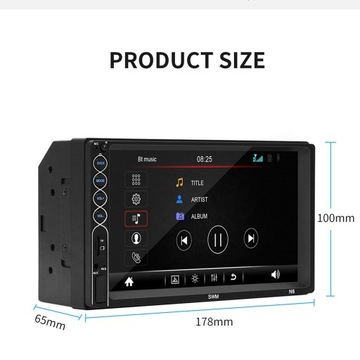 N6 Bluetooth 2Din 7-дюймовый сенсорный экран автомобиля