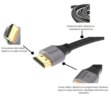 Kabel HDMI 2.1 8K Ultra High Speed QUOTECH 3m