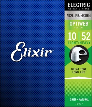Elixir 19077 Optiweb Light/Heavy — струны для электрогитары 10–52