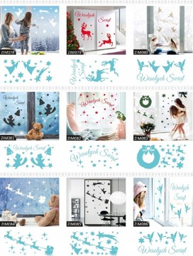 DEKORACJE ŚWIĄTECZNE NA OKNA SKLEPOWE WITRYNY OZDOBY ŚWIĄTECZNE ZEWNĘTRZNE