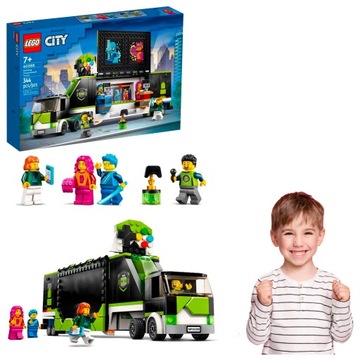 LEGO CIĘŻARÓWKA NA TURNIEJ GIER Z NACZEPĄ TELEBIM