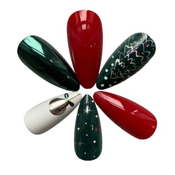 ИСКУССТВЕННЫЕ НОГТИ, РОЖДЕСТВЕНСКИЕ ЗИМНИЕ ТИПЫ, 24 ШТ.