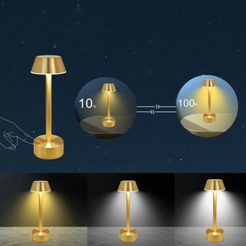 БЕСПРОВОДНАЯ АККУМУЛЯТОРНАЯ НАСТОЛЬНАЯ ЛАМПА GOLD USB