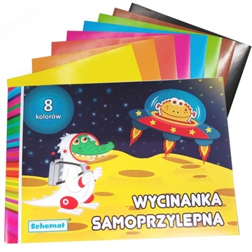PAPIER SAMOPRZYLEPNY BLOK A5 8 KOLORÓW WYCINANKA