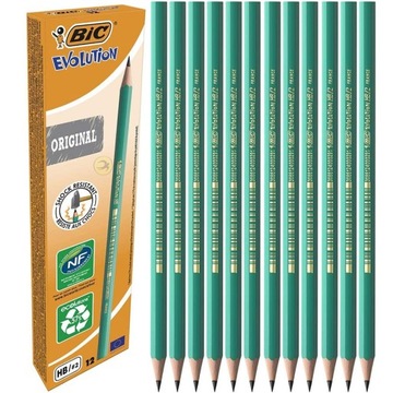 BIC OŁÓWEK 12 szt. EVOLUTION HB NIEŁAMLIWY BEZ GUM